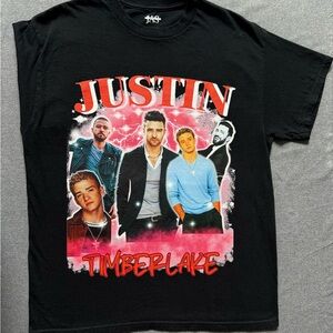 Black Graphic Justin Timberlake T-Shirt